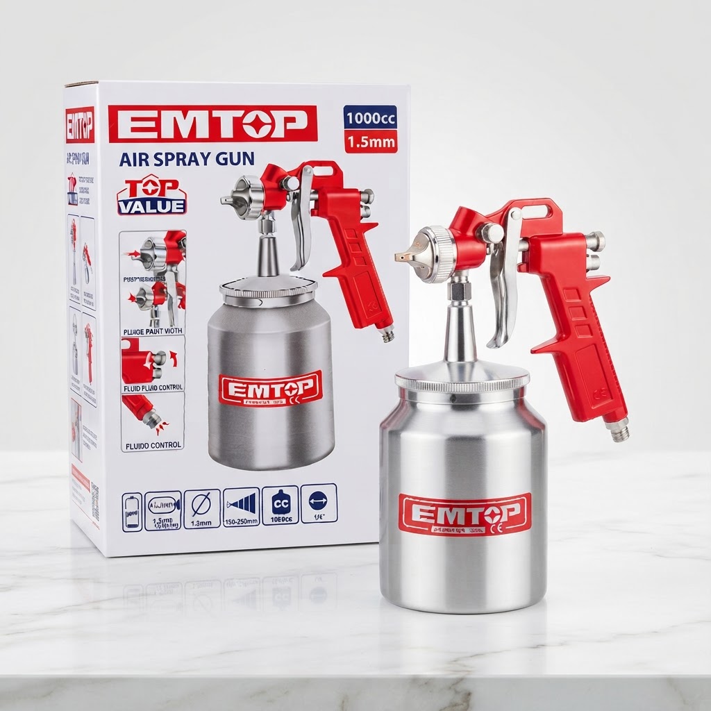 PISTOLA PARA PINTAR ALUMINIO 1000ML EMTOP