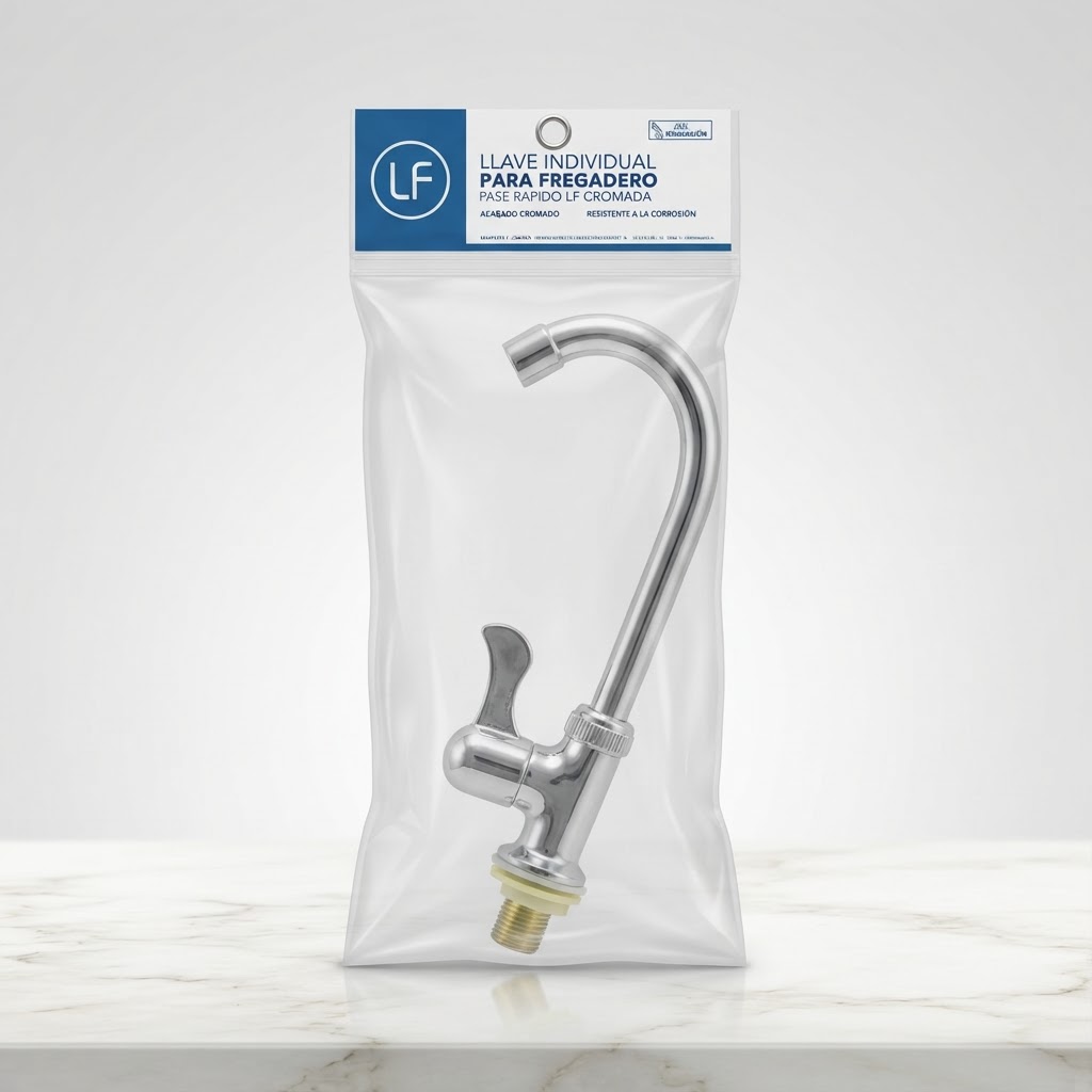LLAVE PARA FREGADERO INDIVIDUAL PASE RAPIDO LF CROMADA