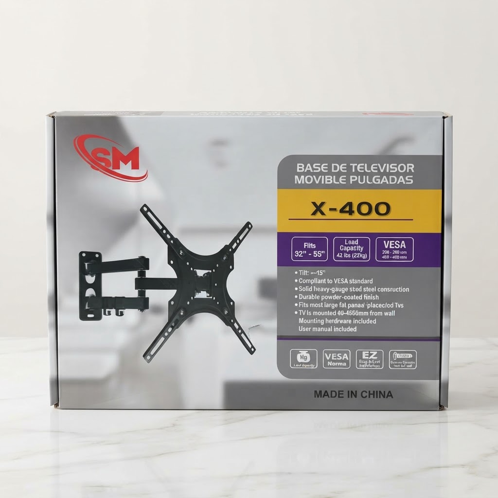 BASE DE TELEVISOR MOVIBLE 32 A 55 PULGADAS X-400