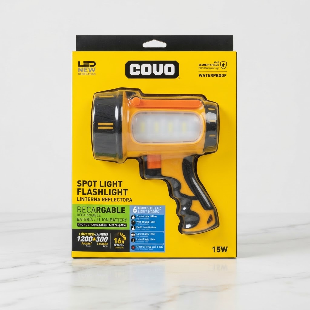 LINTERNA LED RECARGABLE 15W COVO