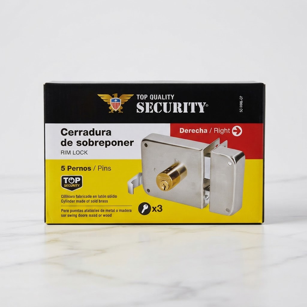 CERRADURA CILINDRO FIJO SEGURITY BLANCA-NEGRO