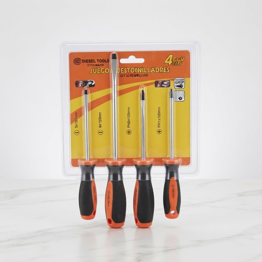 JUEGO DE DESTORNILLADORES 4 PIEZAS DIESEL TOOLS