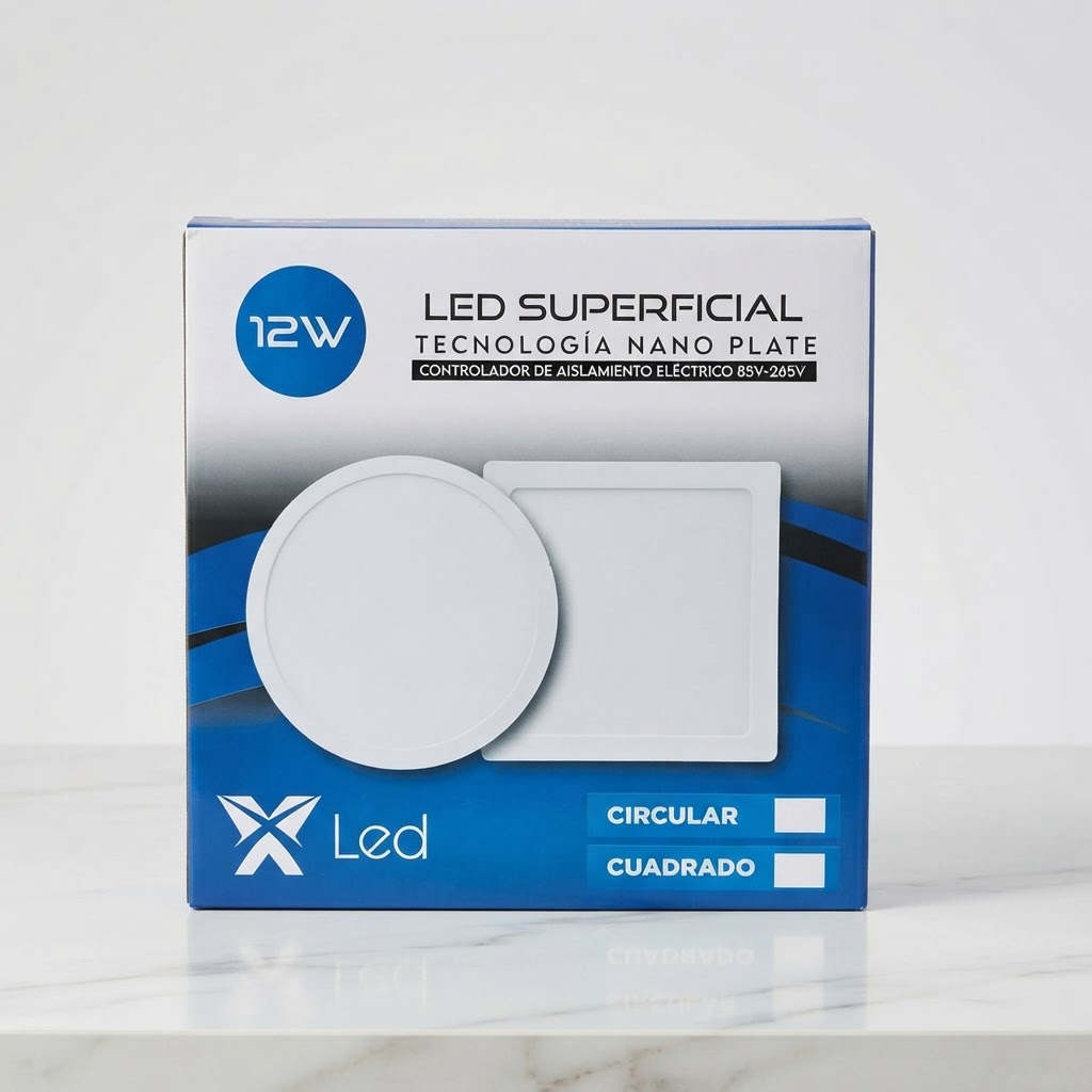12 WHATTS SUPERFICIAL CUADRADA MARCA LED