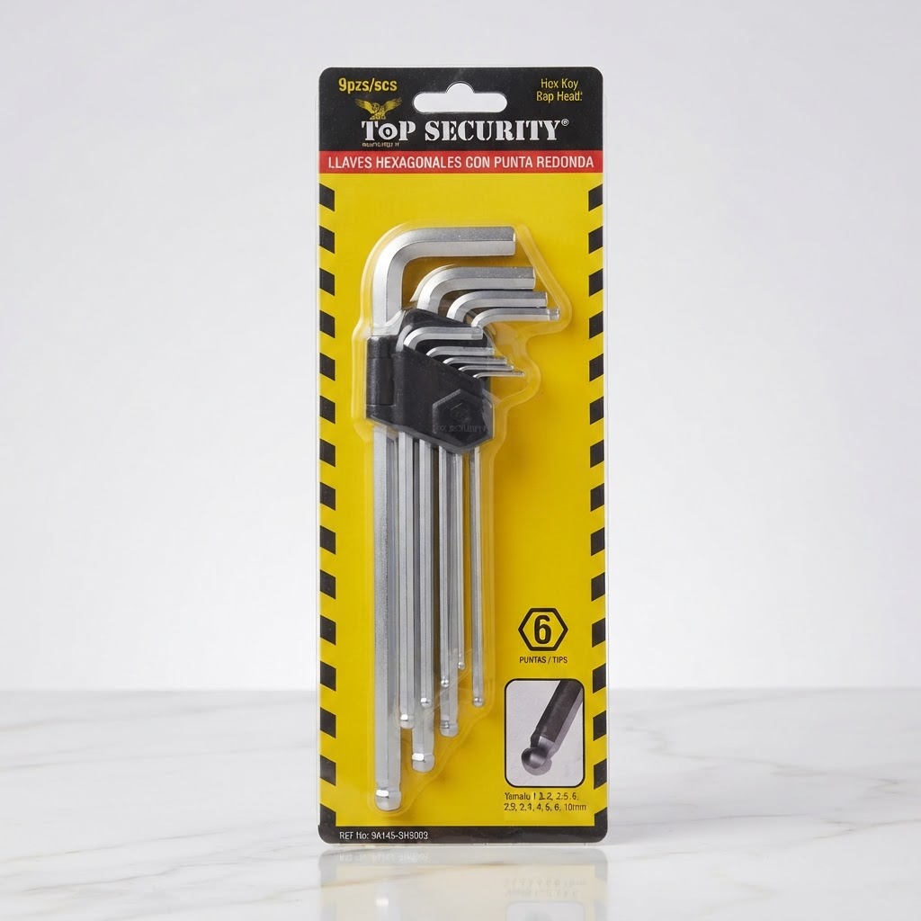 JUEGO DE LLAVES ALLEN LARGAS 9 PIEZAS SECURITY
