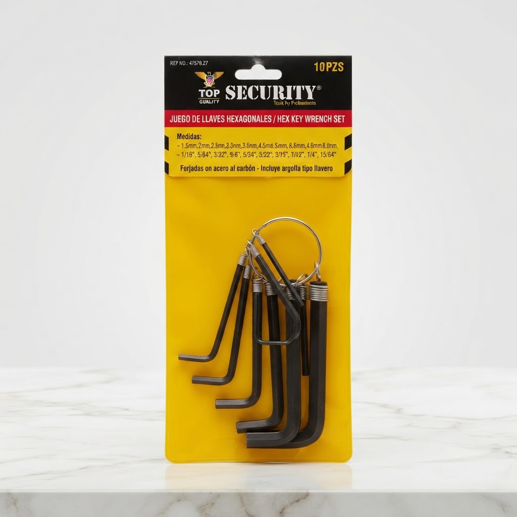 JUEGO LLAVE ALLEN MILIMETRICA SEGURITY 10 PIEZAS
