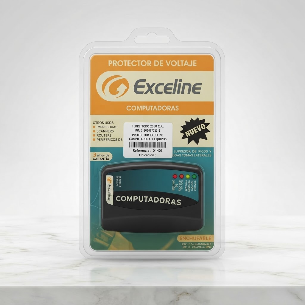 PROTECTOR EXCELINE COMPUTADORA Y EQUIPOS TECNOLOGICOS 110V.