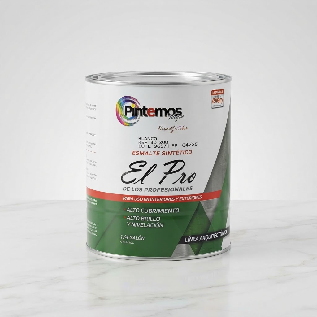 1/4 GALON ESMALTE BLANCO SINTETICO EL PRO PINTEMOS