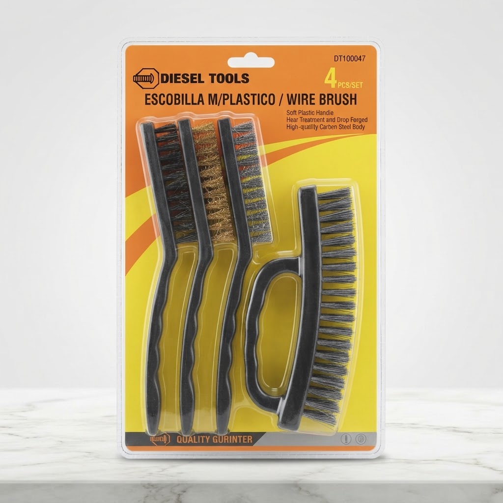 JUEGO DE CEPILLOS DE ALAMBRE 4 PIEZAS DIESEL TOOLS