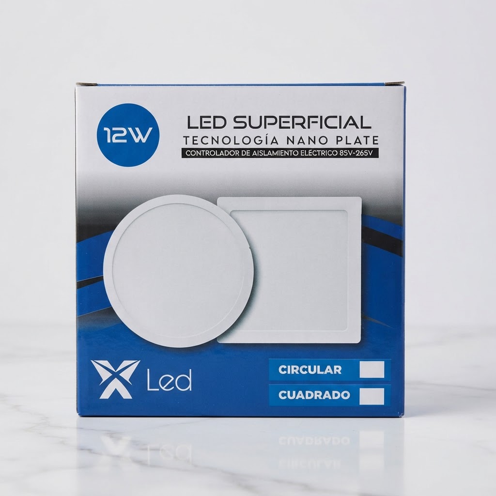 12 WHATTS SUPERFICIAL REDONDA MARCA LED