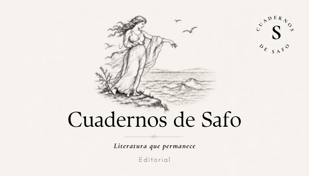 Grabado clásico de una mujer junto al mar mediterráneo