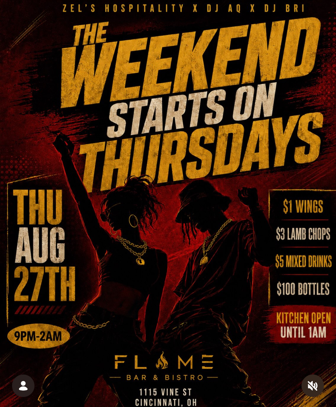 The Weekend Starts on Thursdays at Flame Bar & Bistro