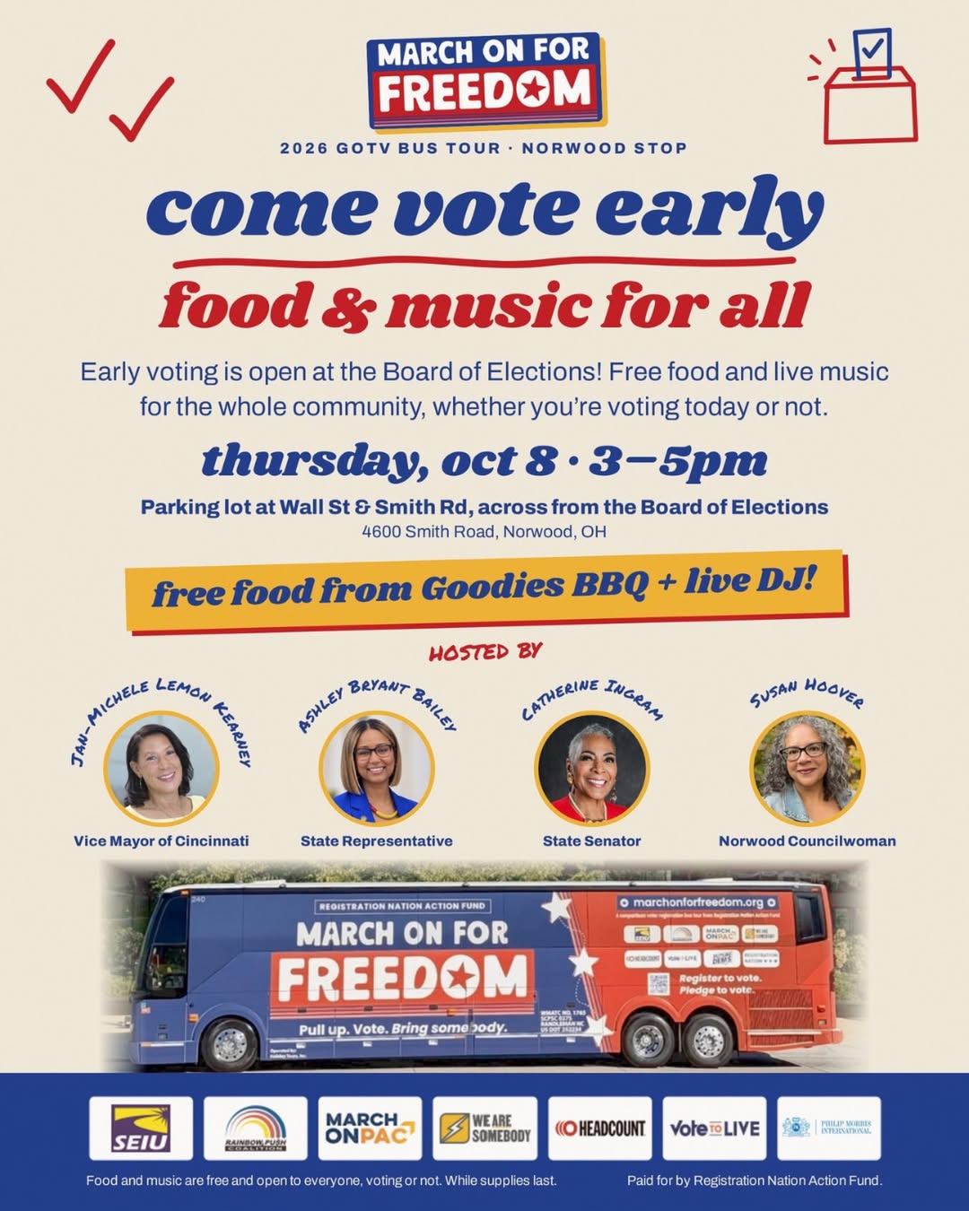 March On For Freedom — GOTV Bus Tour, Norwood Stop