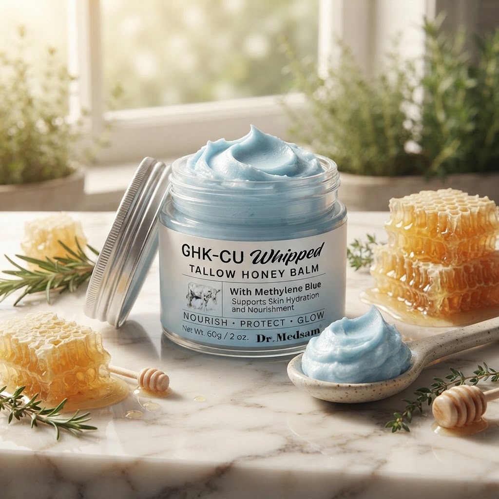 GHK-CU Whipped Blue Copper Peptide Tallow Honey Anti Wrinkle Skin Firming