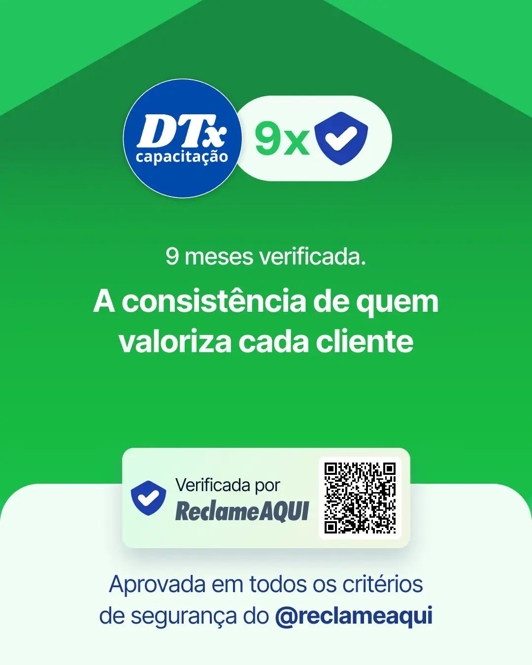 DTx Capacitação — 9 meses verificada no ReclameAQUI