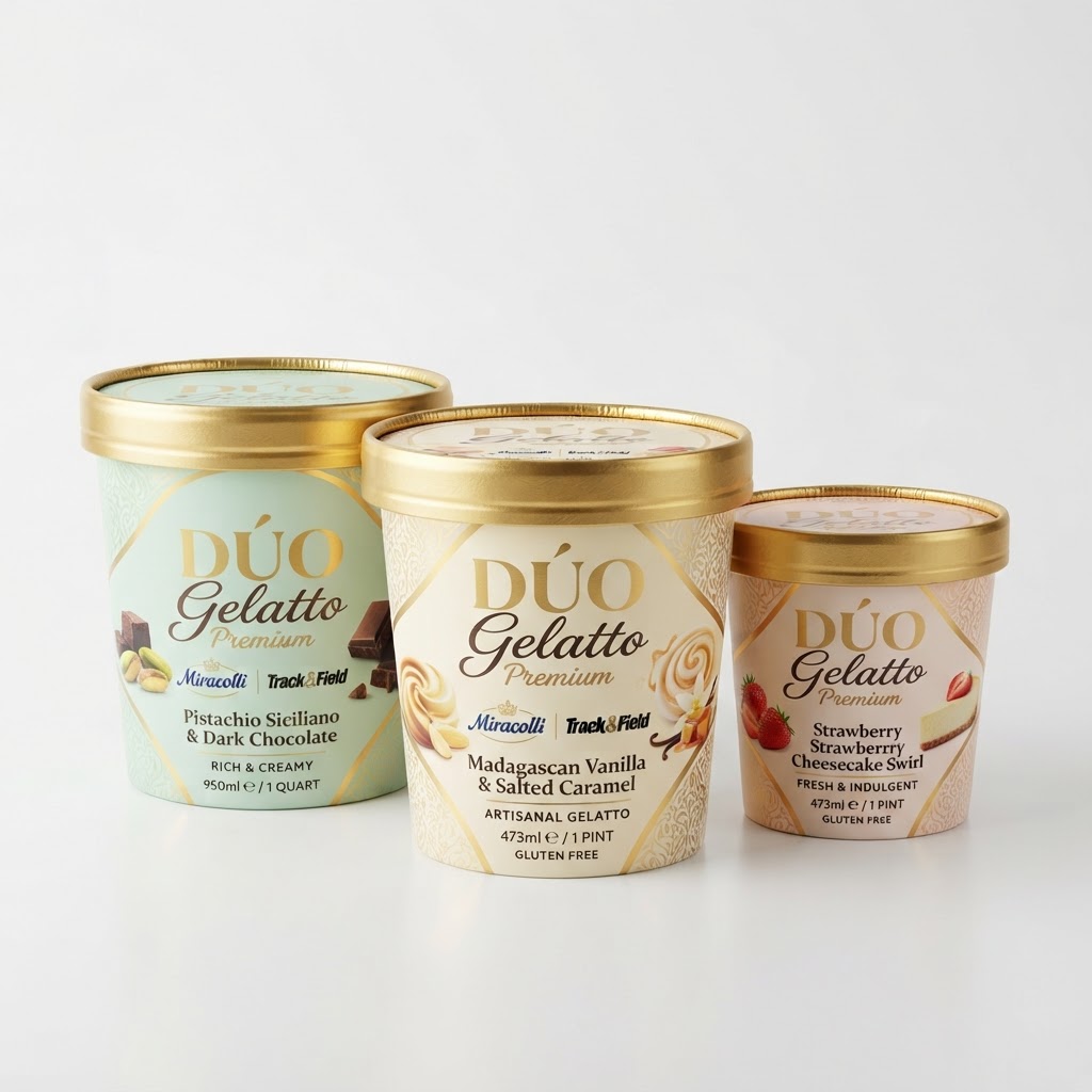 DÚO Gelatto — Nova Linha + Co-brandings