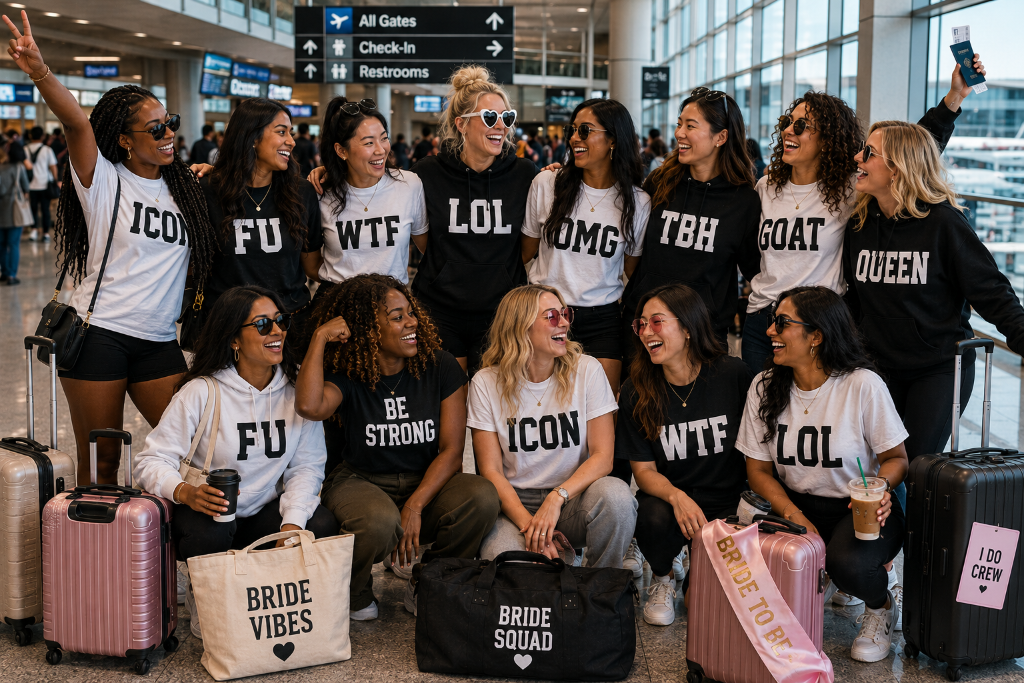 It's Just Words — FU · WTF · LOL: Wear the crew. Own the moment. (Airport squad)