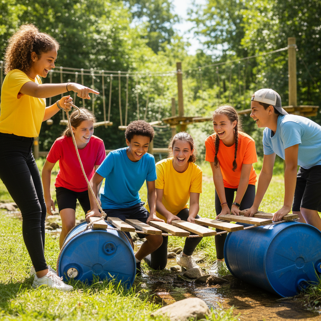 Students working outdoors