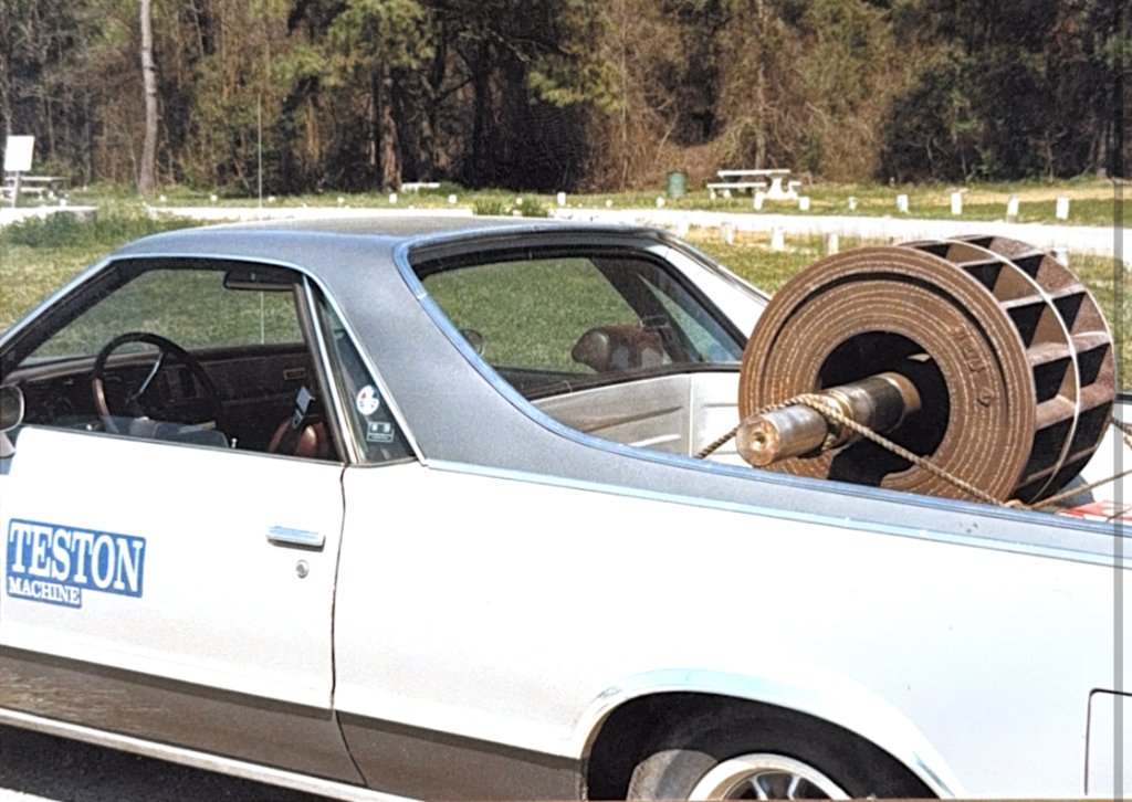 Specialized equipment transported to customer job sites as part of Teston Machine's early repair and machining services. The company became known for solving problems wherever the work was needed.