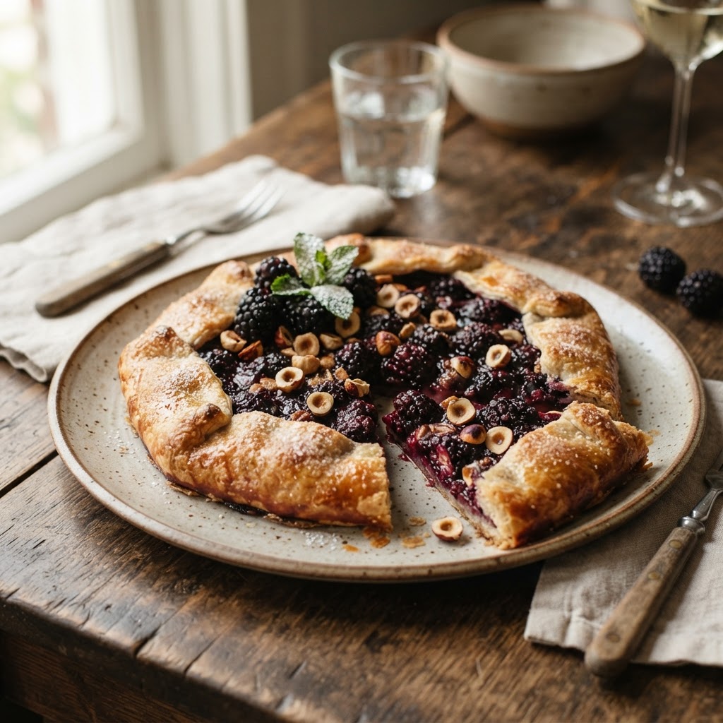 Blackberry and Hazelnut Galette