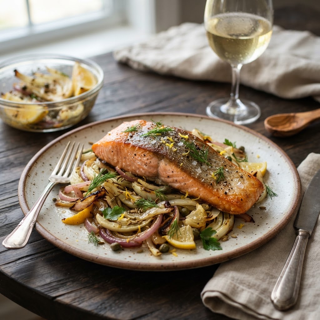 Roasted Salmon with Fennel