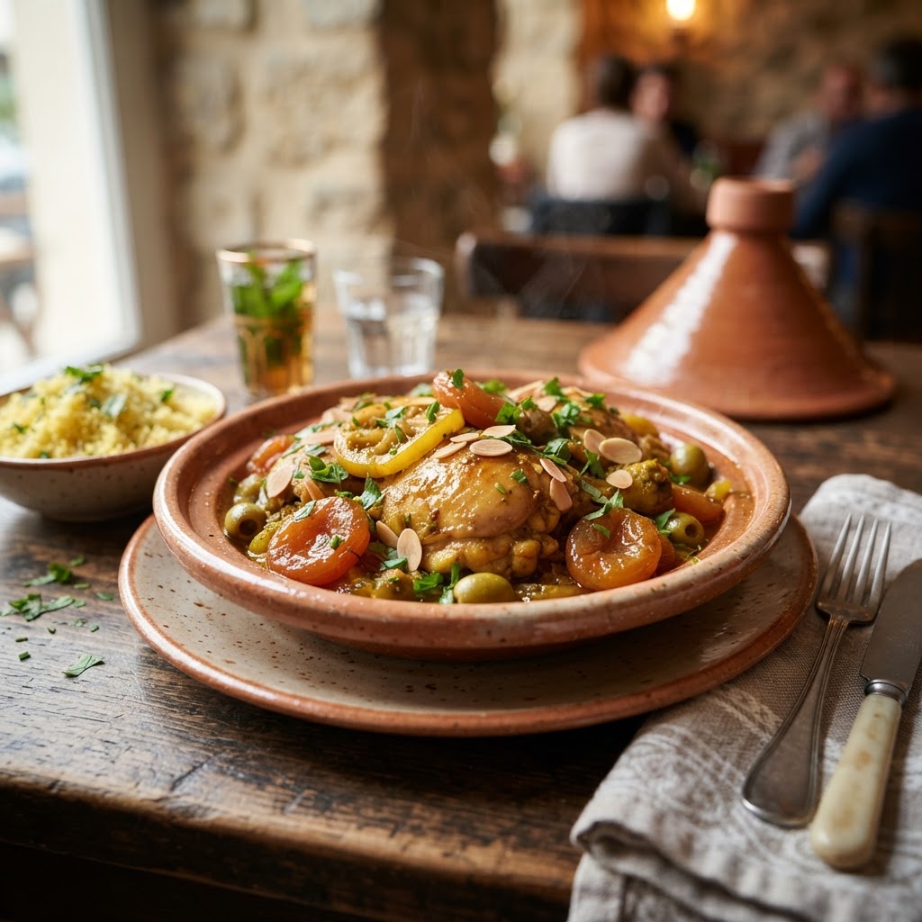 Moroccan Chicken Tagine with Apricots