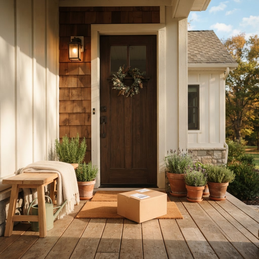 A practice-shipped package arriving at a patient’s farmhouse door