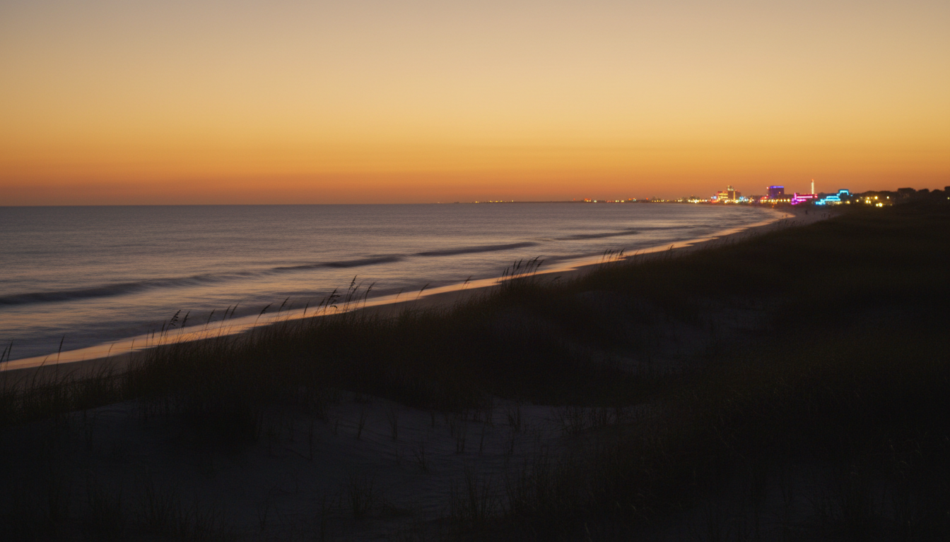 Outer Banks twilight shoreline