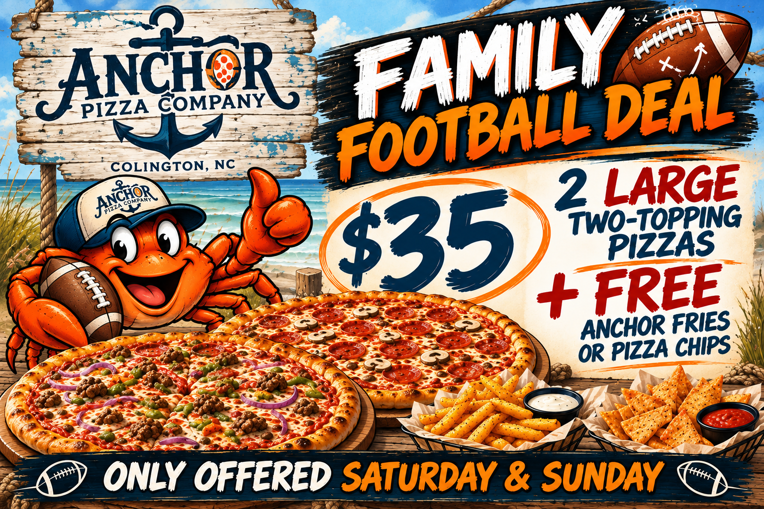 Anchor Pizza Company weekly specials menu