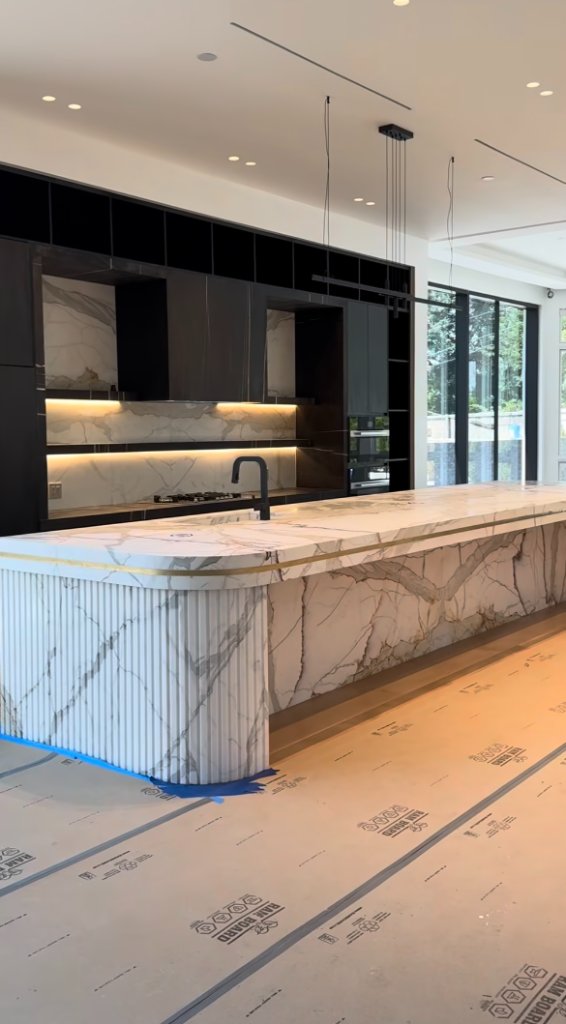 Onyx Island Luxury Kitchen — South Florida by Carbon Haus Construction
