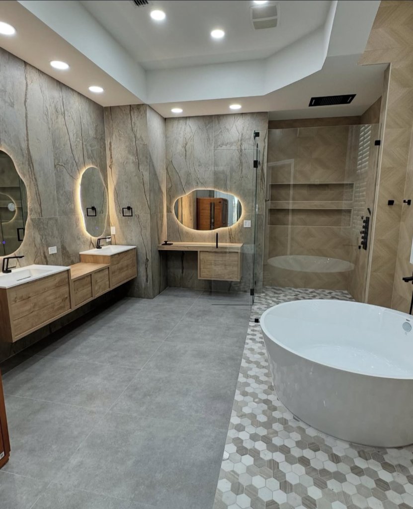 Spa-Level Master Bathroom — Miami-Dade, FL by Carbon Haus Construction