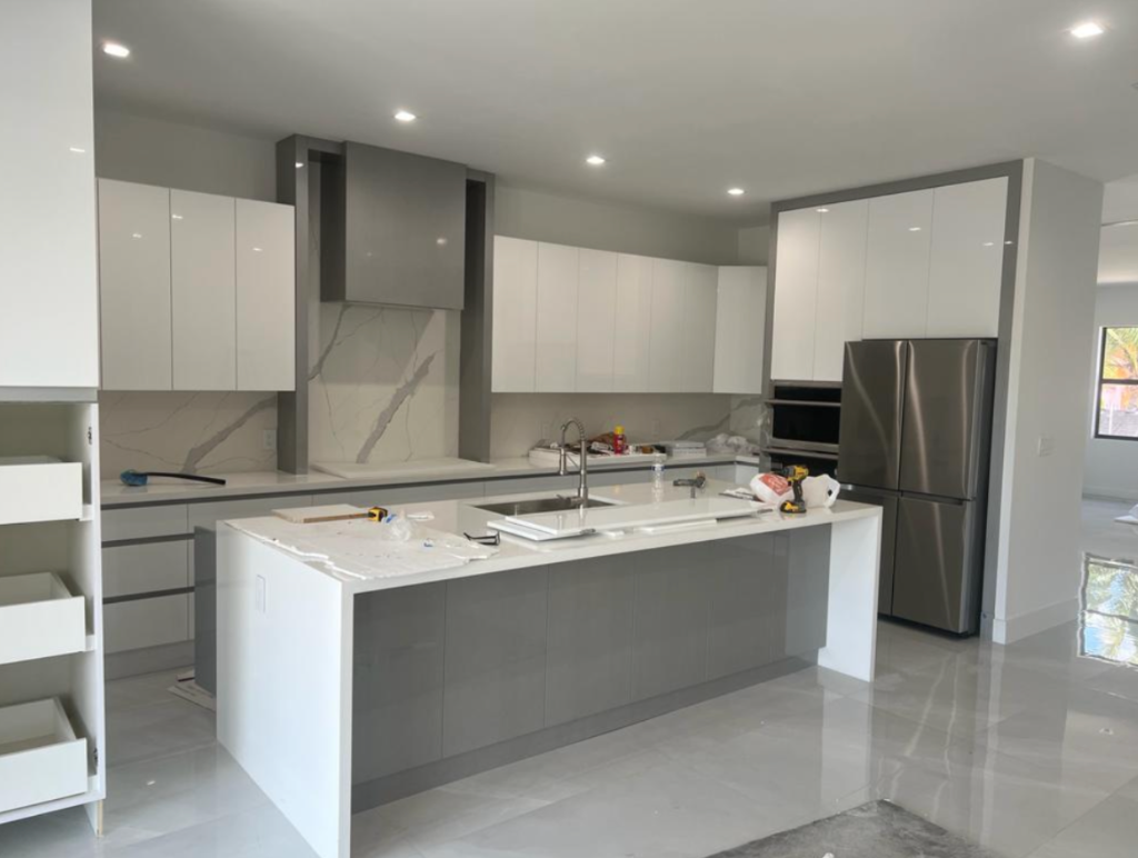 Modern Grey & White Kitchen — South Florida by Carbon Haus Construction