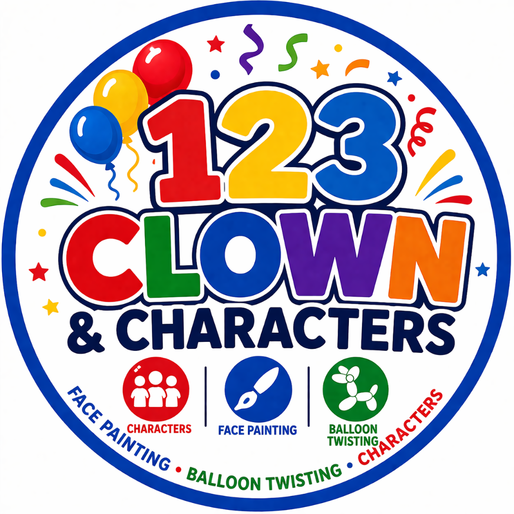 123 Clown and Characters logo