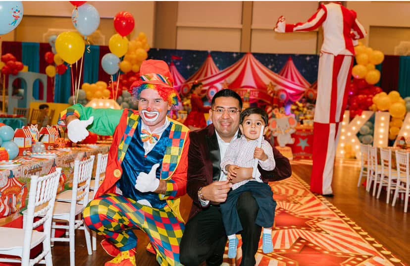 Jonathan Davidson as Splish Splash the Clown at a childrens birthday party in Birmingham Alabama