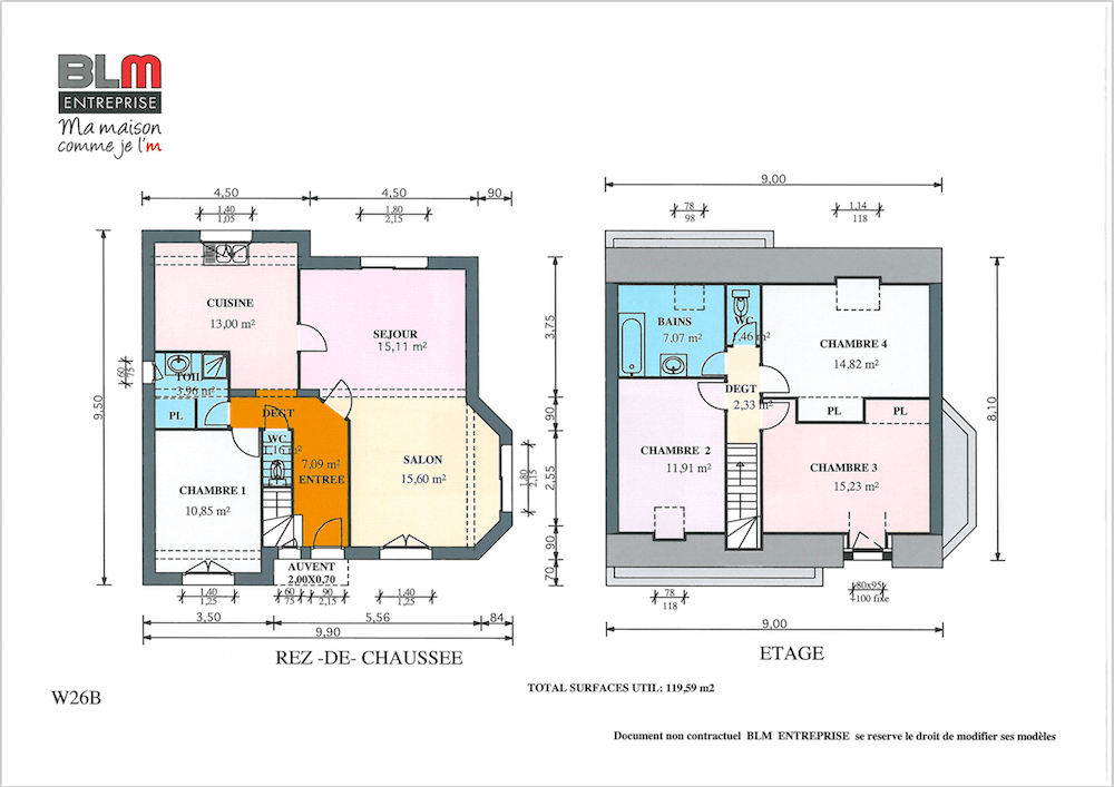 Plan maison contemporaine W26B