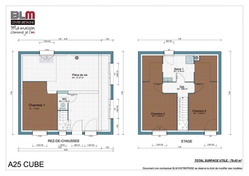 Plan maison cubique A25