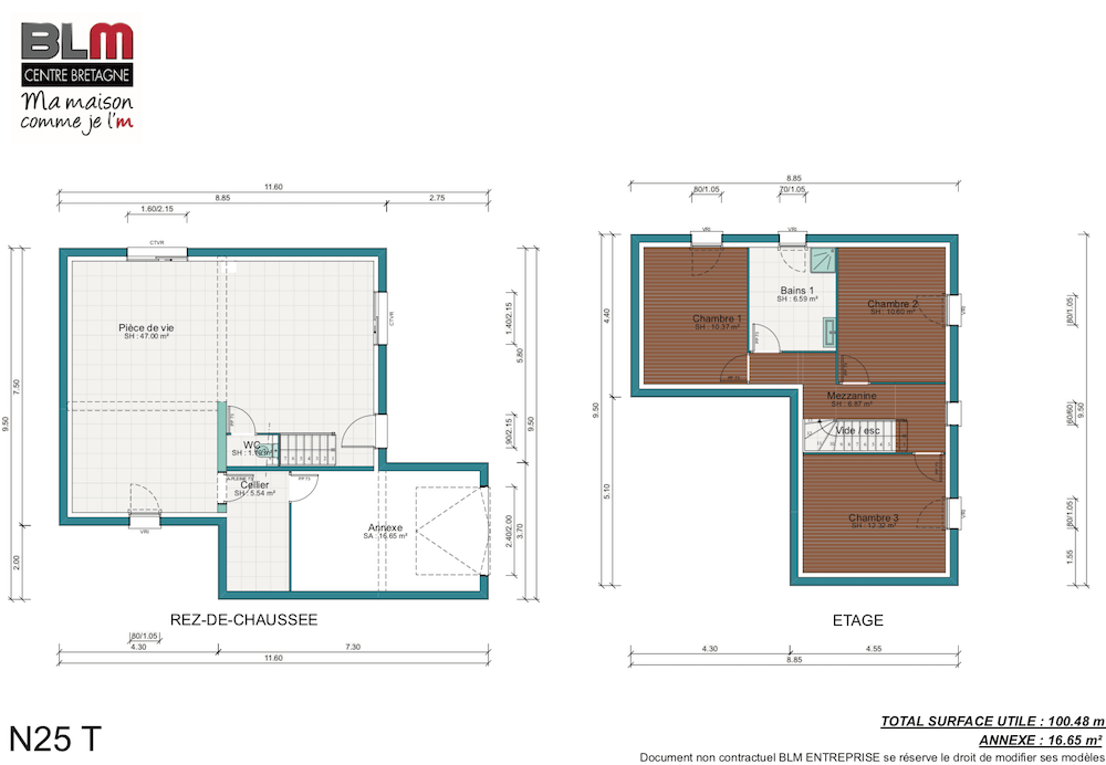 Plan maison cubique N25T