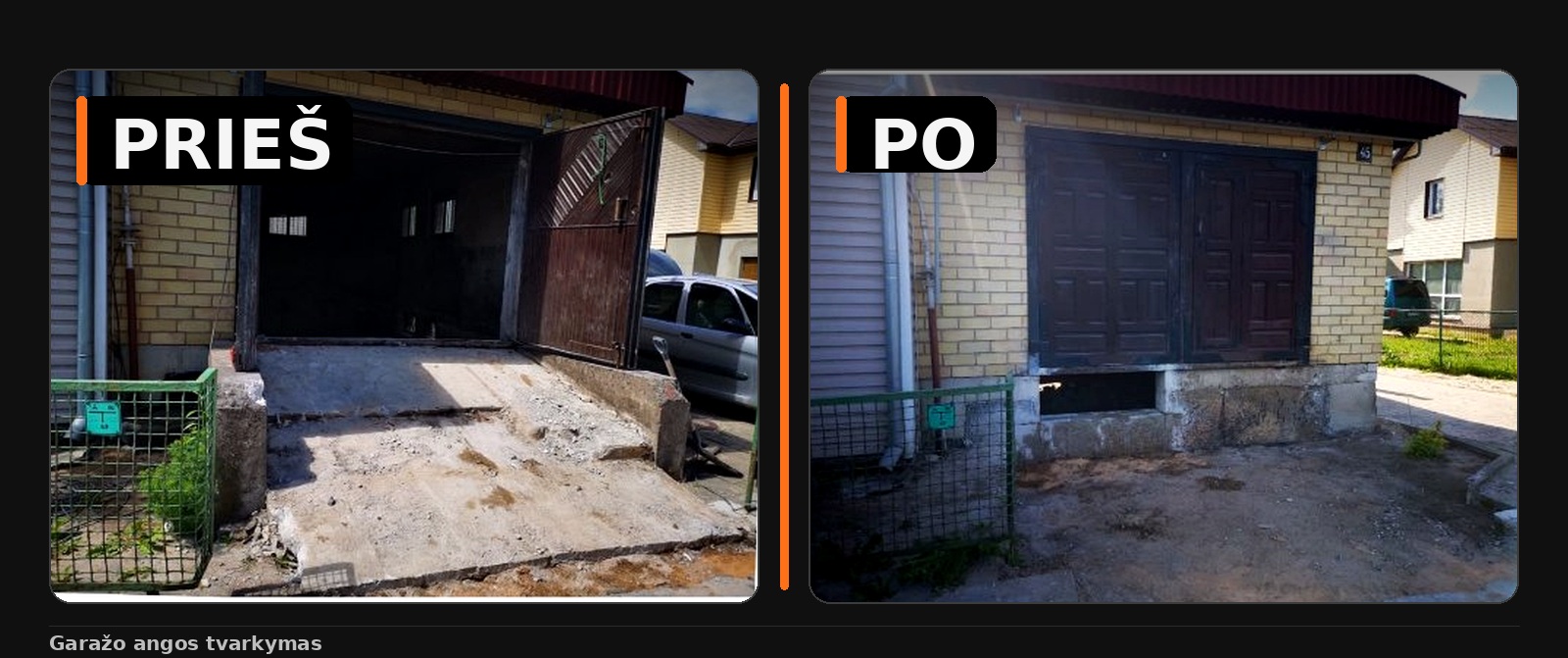 Garažo angos uždarymas