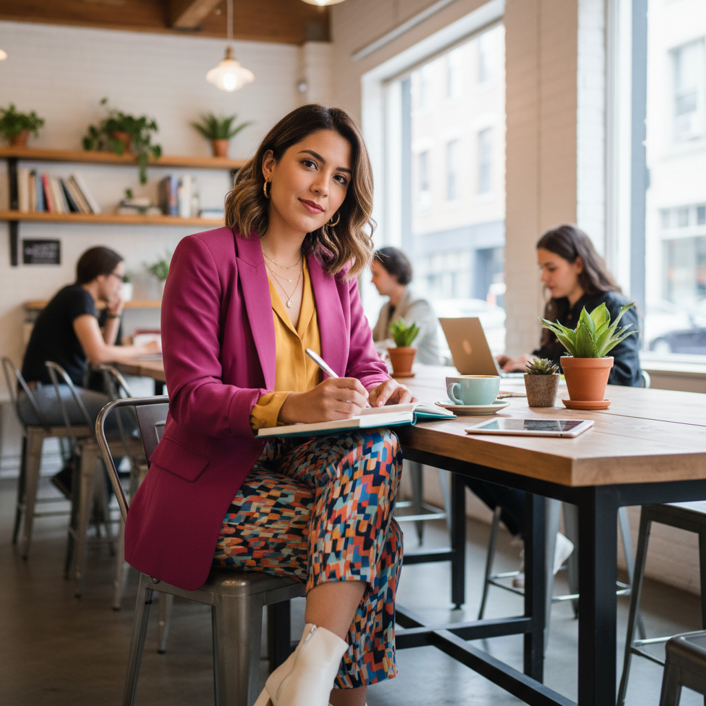 Latina woman journaling