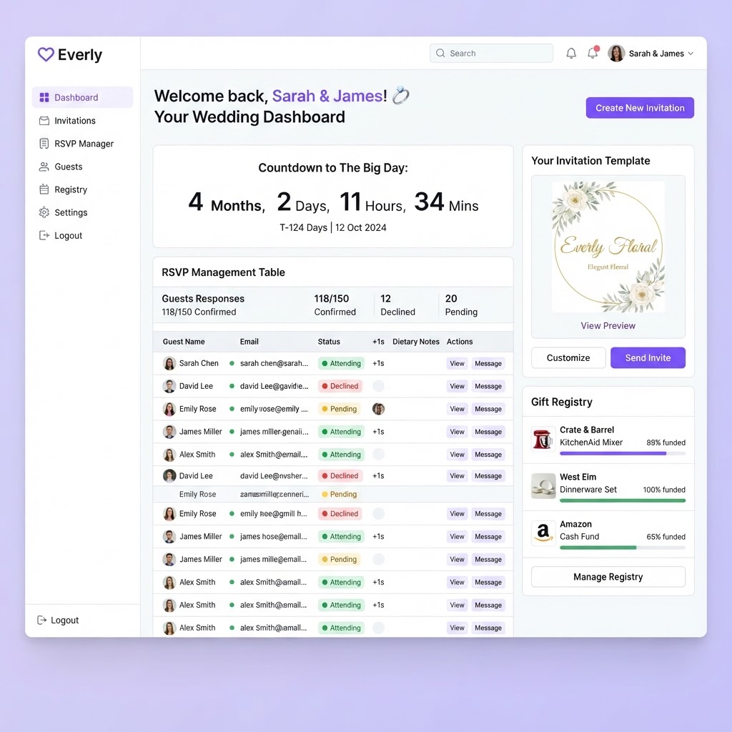 Wedding Invitation Business dashboard