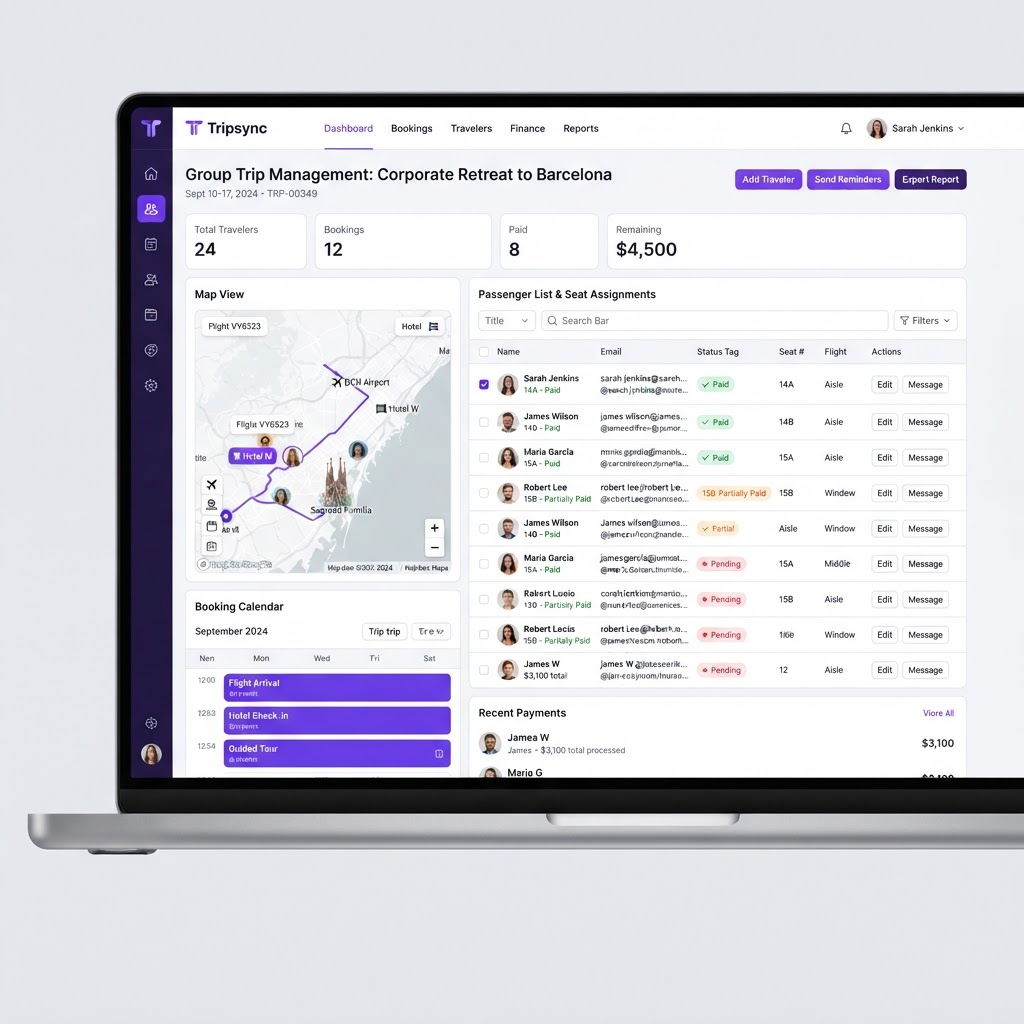 Group Travel Business dashboard