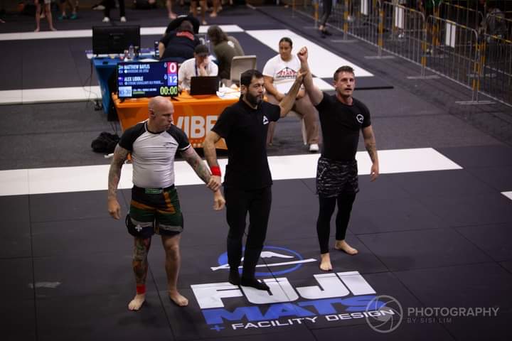 Coach Alex winning a match at a Brazilian Jiu Jitsu tournament