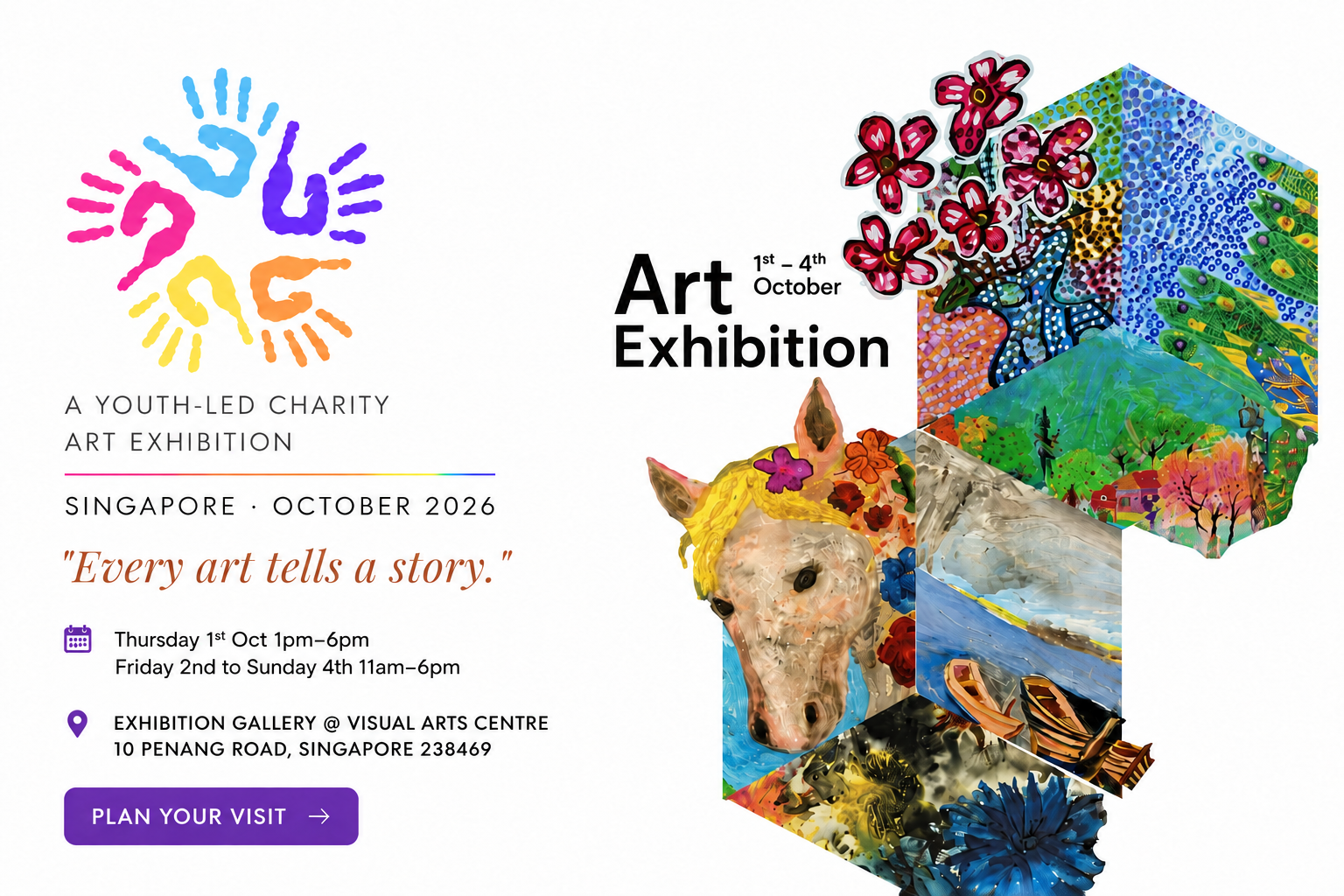 Hues of Hope — a youth-led charity art exhibition, Singapore, October 2026