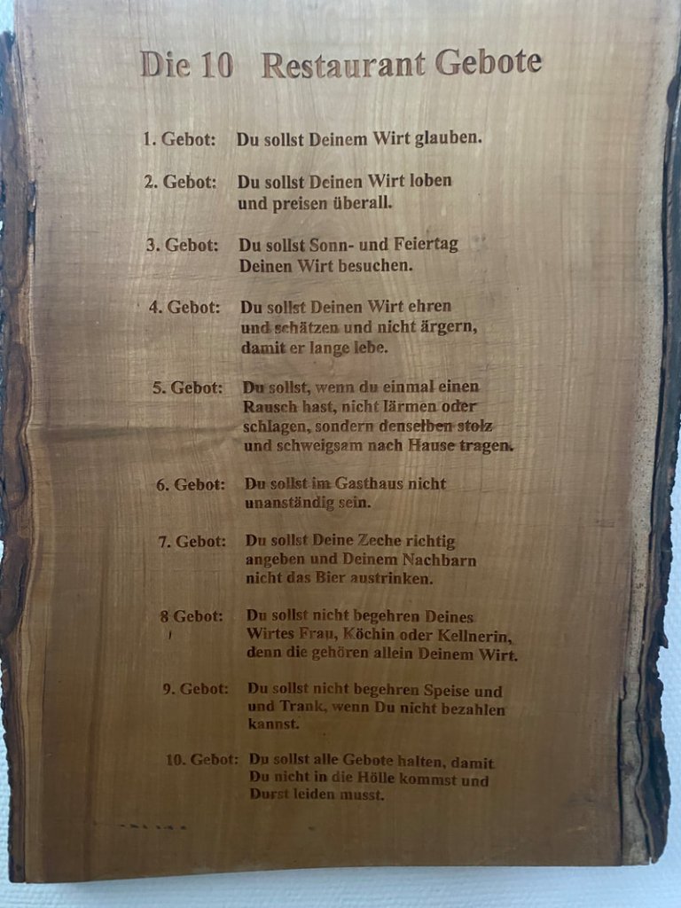 Die 10 Restaurant Gebote