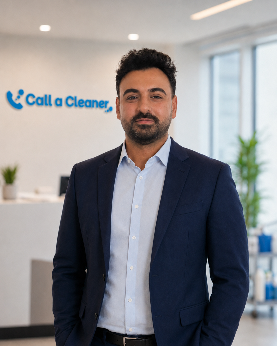 Sadun Tari, Geschäftsführer von Call a Cleaner, im Empfangsbereich in Hannover