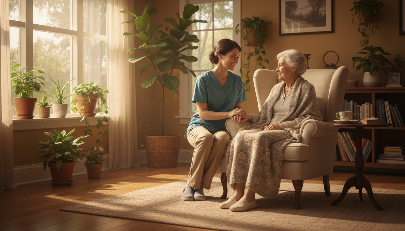 Caregiver with client