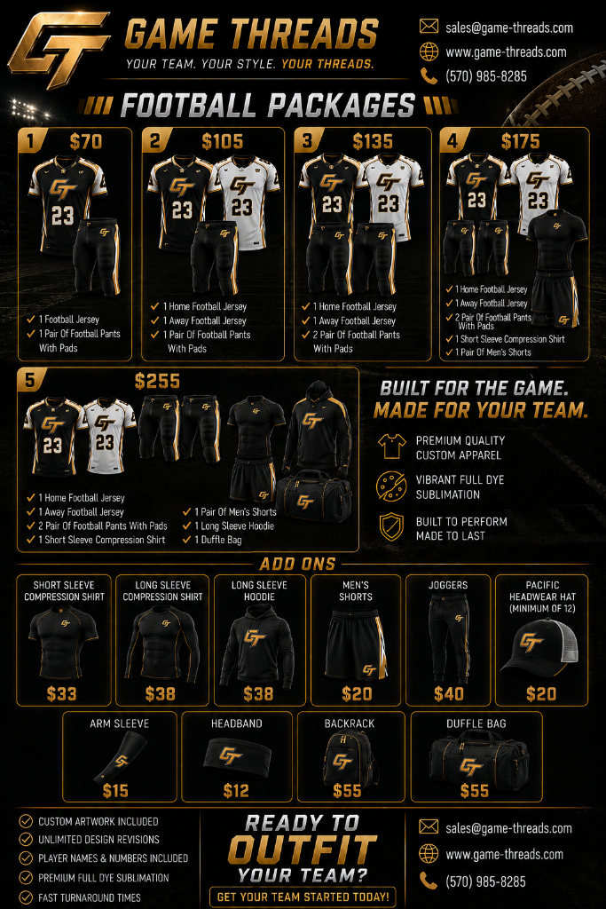 Football Programs custom uniforms