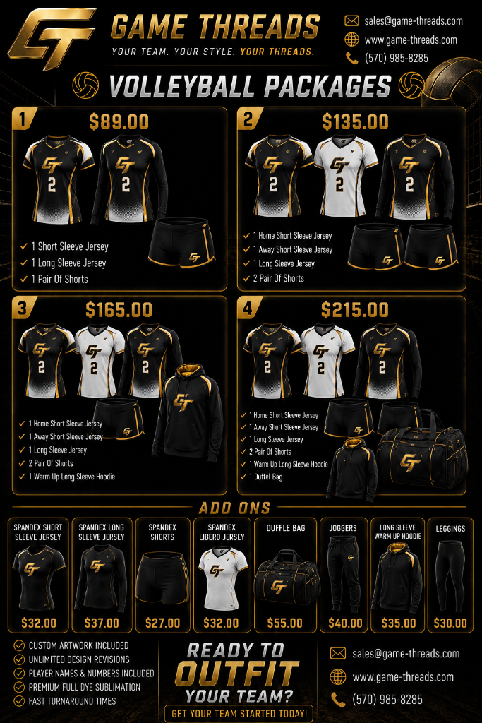 Volleyball Programs custom uniforms