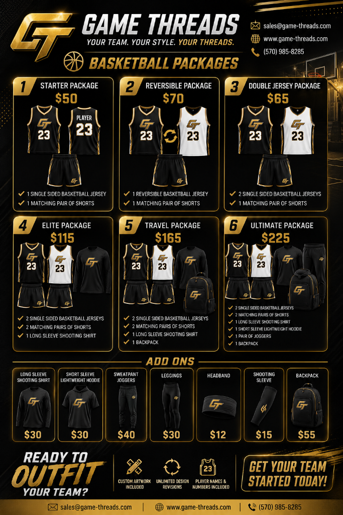 Basketball Programs custom uniforms