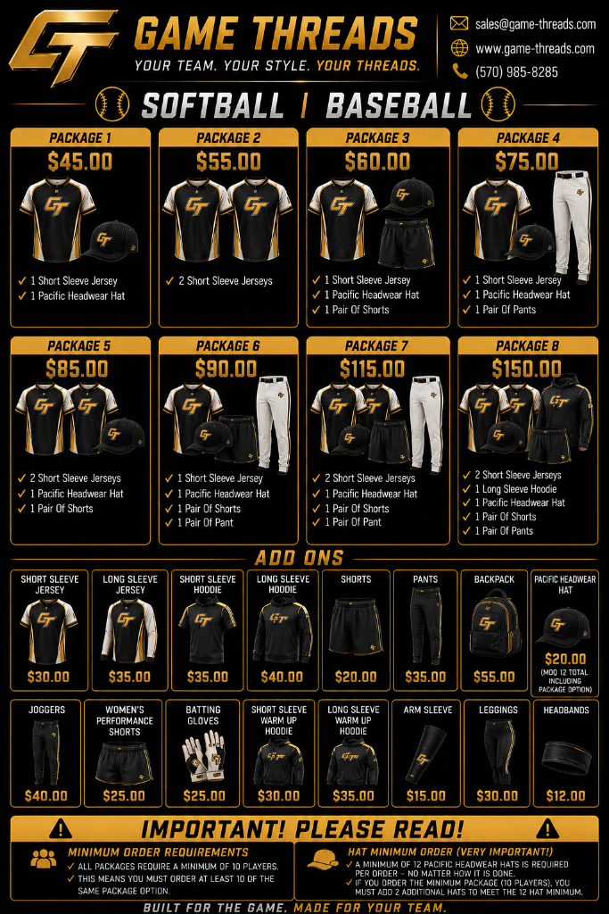 Softball | Baseball Programs custom uniforms