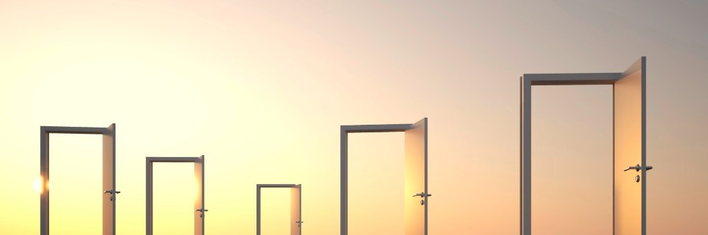 Open doors representing opportunity and direction